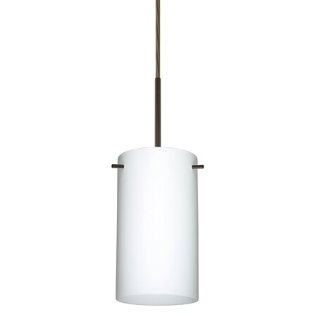 Besa Lighting Stilo 7 Cord Pendant, Opal Matte, Bronze Finish, 1x40W Candelabra 1BT-440407-BR